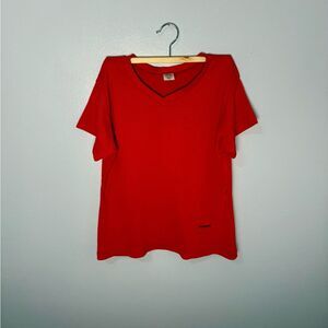 Patagonia Vintage Women's Red V-Neck Short Sleeve Tee | S